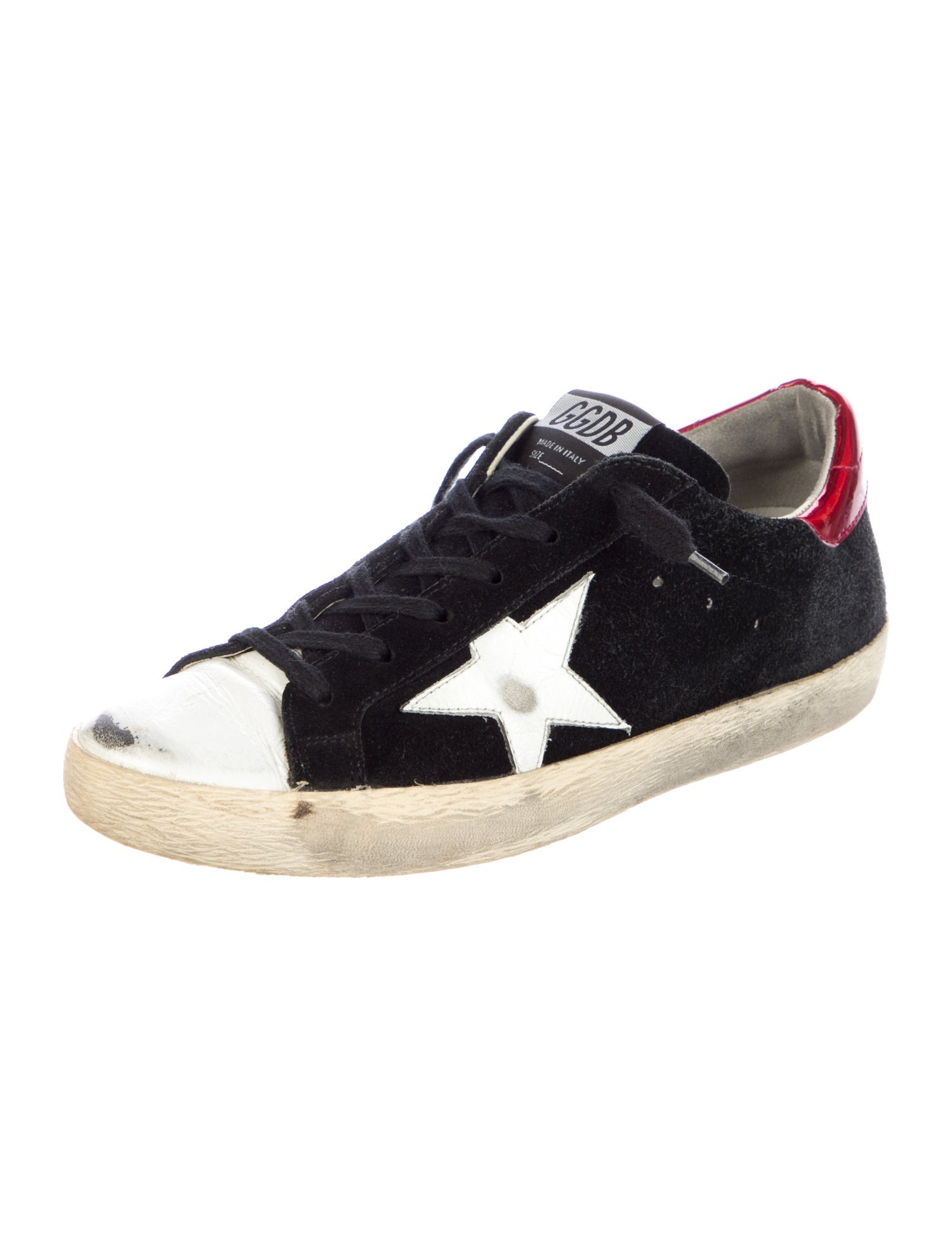 Golden Goose Suede Colorblock Pattern Sneakers